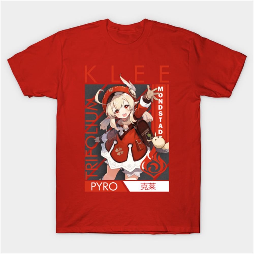 Klee-genshin-impact-t-shirt Full Size To 5xl